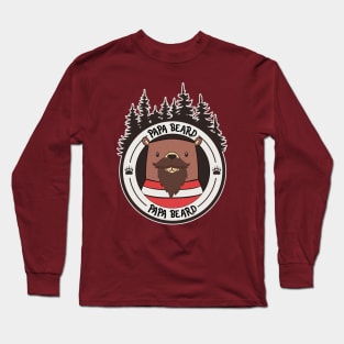 Papa Beard! Bear with Beard Funny Fathers Day Long Sleeve T-Shirt